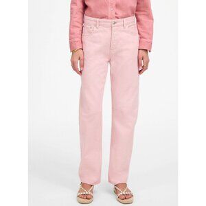 Madewell The Darted Barrel-Leg Jean Subtle Blossom Pink Women's Size 28 NWT